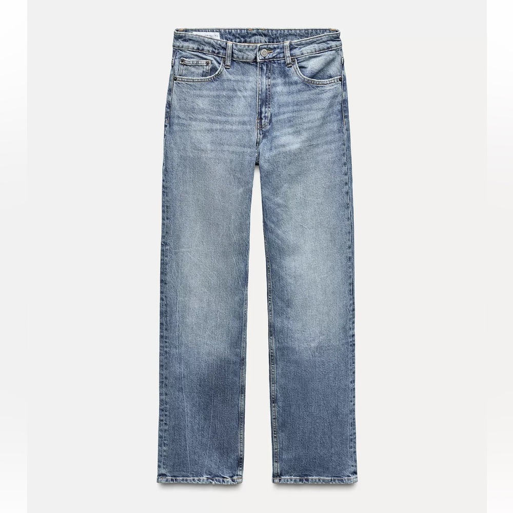 Zara Light Blue Straight Leg Jeans